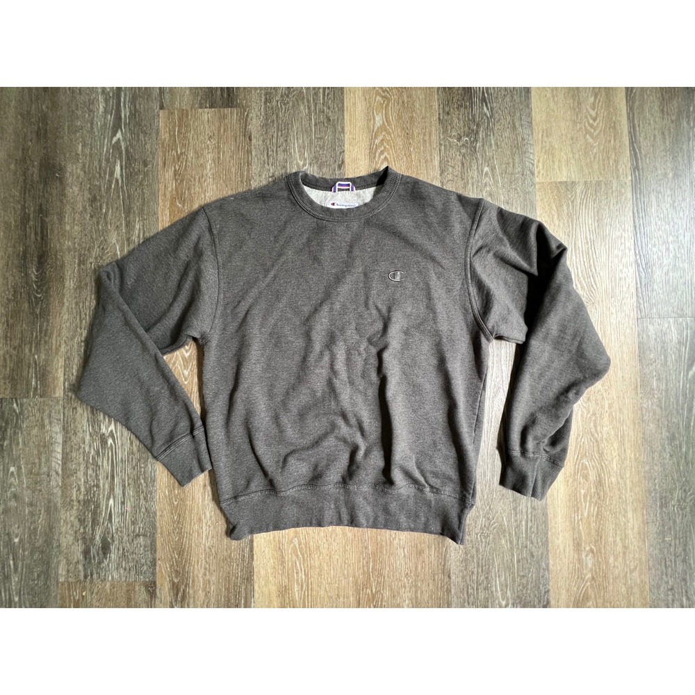 Champion Sweatshirt Mens Medium Gray Excellent Crewneck Pullover Fleece Logo 183
